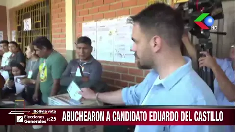 #elecciones2025 Abuchearon al candidato a la presidencia del MAS-IPSP Eduardo del Castillo tras emitir su voto en el colegio Cáritas 