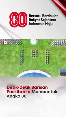 Upacara HUT ke-80 RI di Istana Merdeka menjadi saksi bisu betapa teguhnya semangat persatuan bangsa. Formasi angka 80 oleh Paskibraka bukan hanya simbol peringatan, tetapi juga doa agar Indonesia selalu kuat, adil, dan sejahtera. Merdeka bukan akhir, melainkan awal perjuangan menuju masa depan gemilang. #HUTRI80 #IndonesiaTangguh #Paskibraka2025 #Formasi80 #dirgahayuri 