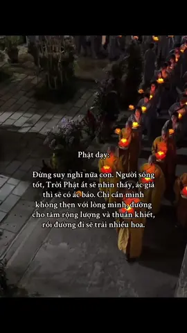 Phật dạy: Đừng suy nghĩ nữa con. Người sống tốt, Trời Phật ắt sẽ nhìn thấy, ác giả thì sẽ có ác báo. Chỉ cần mình không thẹn với lòng mình, dưỡng cho tâm rộng lượng và thuần khiết, rồi đường đi sẽ trải nhiều hoa. #binhyen #phatphap #phatphapvobien #viral #xh #buddha #phatphapvobien 