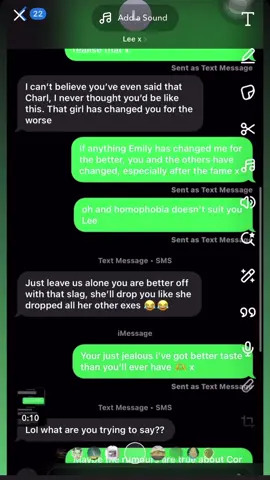 BREAKING: LEAKED CHAT BETWEEN LEA AND CHARLY DURING THE FALLOUT #charlyanne #welsh4 #beckijones4 #viral?fypシforyoupage #coreysworld🌍💙 