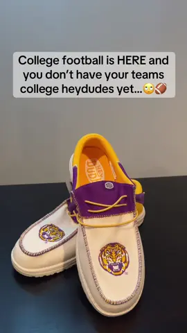 Heydude just dropped these College shoes. Make sure to get them now to have them for football season #football #college #CollegeFootball #collegelife #shoes 