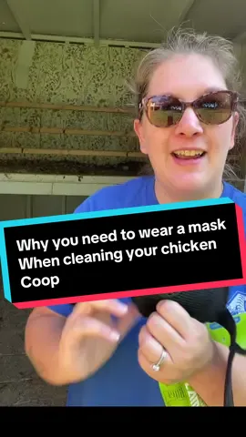 🗣️🗣️I know we all hate wearing masks but it’s very important to wear one while your cleaning out your chicken coop! #chickensoftiktok #chickens #chickencoop #fypシ 