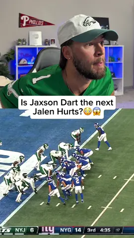 JAXSON DART IS TRYING TO BE LIKE JALEN HURTS… Eagles fan reacts to Jaxson Darts performance in week 2 of the preseason versus the Jets! #tiktokpreseasonfootballcampaign #nfl #nygiants #giants #jaxsondart 