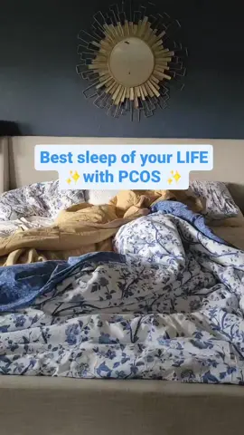 How to have the best sleep of your life with PCOS: We tend to have sleep issues in PCOS because of three main reasons- imbalanced blood sugar, overactive stress hormones, or poor planning.  The first step is to fix the routine.  Make sure it's melatonin producing- low lights, no blue light devices or at least blockers, cold room, blackout curtains.  Make sure you have a scheduled thing that you stick to most nights: in bed by a certain time, reading or low stress internet, Skincare, etc.  Try to get to sleep before 11 p.m. because that's when our bodies naturally like to spike cortisol if still awake and that high will last until around 1 or 2 am 🙃 If your routine is good and you still struggle a lot, it's likely adrenals out of balance.  For that you may need more support.  Work of balancing circadian rhythm with things like morning sunlight or happy lights and think about taking some of the supplements mentioned as i find that those help a lot.   #pcoslifestyle #pcoscommunity #pcoslife #pcosnutrition #pcostips 