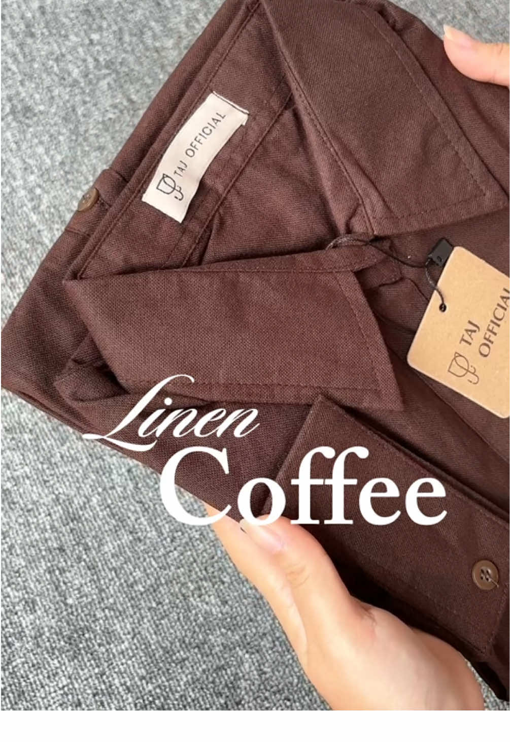 Kemeja Linen coffe / mahogany  Warna ter best seller 2025 🥰✨  #kemejalinen #mahogany #kemejaoversize 