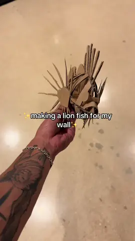 whats your favorite craft that ive made? #cardboardcrafts #lionfish #fyp #artist 
