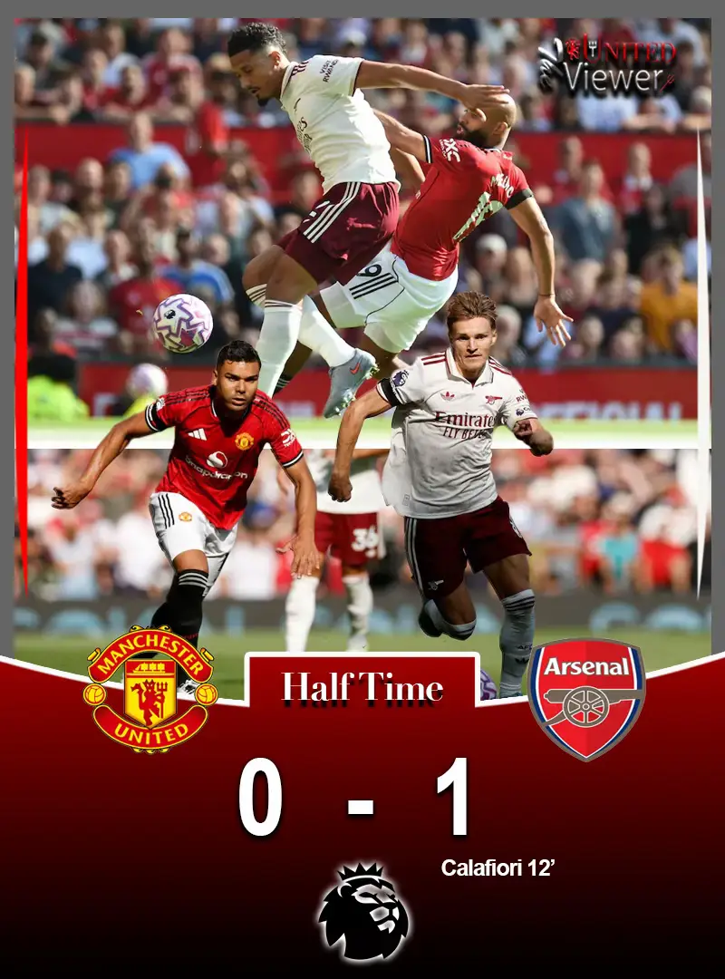 “Premier league” Match Week 1 Man United (0)Vs (1)Arsenal (Half Time) Calafiori 12’ Fighting 💪 United  #theunitedviewer