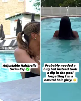 Fresh silk press? No problem. 😌 Go ahead, dive in — Hairbrella Swim Cap’s got you covered. 💦😉⁠ ⁠ Say goodbye to “do I really want to swim or ruin my hair?” drama. This cap is 100% waterproof, satin-lined, and keeps your style on lock. 👌🏽⁠ ⁠ #swimcap #swimwear #silkpress #naturalhairgirly #swimgear 