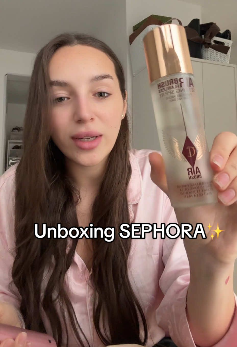 Grabando unboxing para ustedes MEGA dormida😂💤 #unboxing #sephora 
