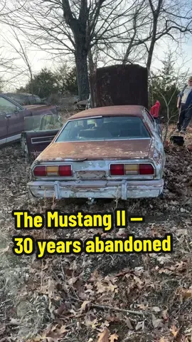I’m tired of Mustang II hate. Fixed with a hammer and screwdriver #itruns #v8 #302 #mustang #abandoned 