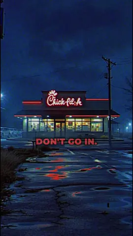 If you ever see a Chick-fil-A open on a Sunday… don’t stop. Places like this aren’t supposed to exist. #horrortok #creepy #liminalspaces #scary #creepypastas 