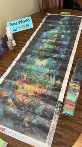 Diamond Painting has really gotten big!!! This Sea World Pattern is beautiful!! I’m going to frame this one for sure!!! Can’t wait to see who wins the prize😂😂#diamondpainting #diamondart #diamondpaintingaddict #diamondartclub #hobby 