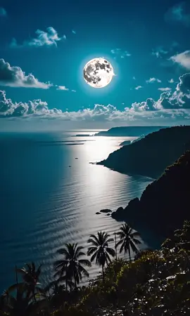 Amazing ocean moon view 🌖🥰🌊 #amazing #life #landscape #nature #ocean  