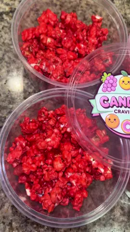 Candied popcorn Strawberry crunch #candiedpopcorn 