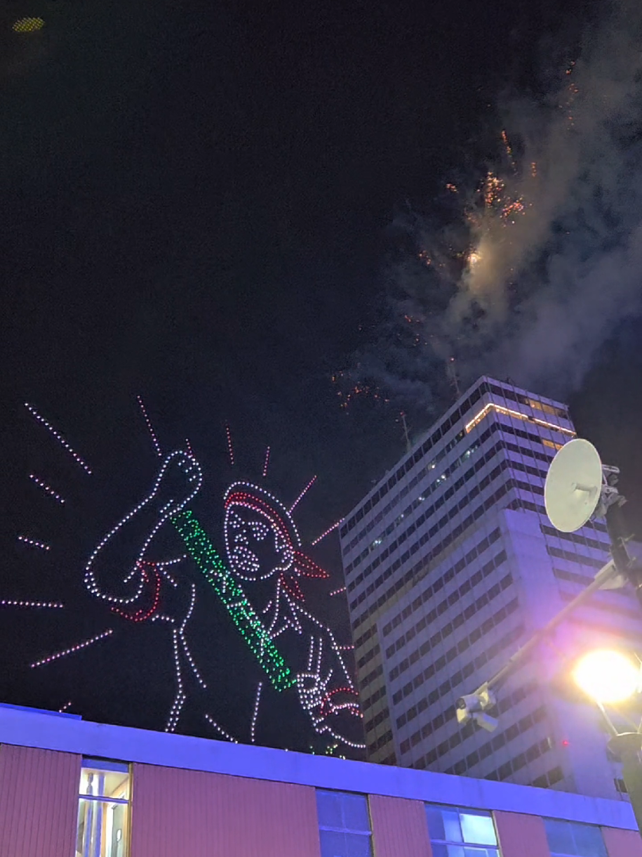 Lights up the sky for 80 years 🇮🇩✨ #fyp #droneshow #HUTRI80 #DirgahayuRI #17Agustus 