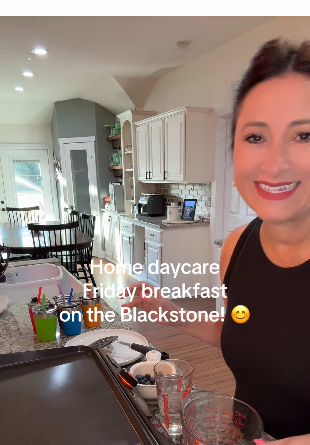 Home daycare breakfast! Blueberry pancakes on the Blackstone! #homedaycare #breakfast #pancakes #blackstone #fypシ 