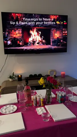 This is your sign to host a sip & paint 🎨🖌️💗✨ #girlsday #girlsnight #sipandpaint 