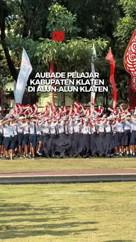 Suasana Aubade Pelajar Kabupaten Klaten di Alun-Alun Klaten.