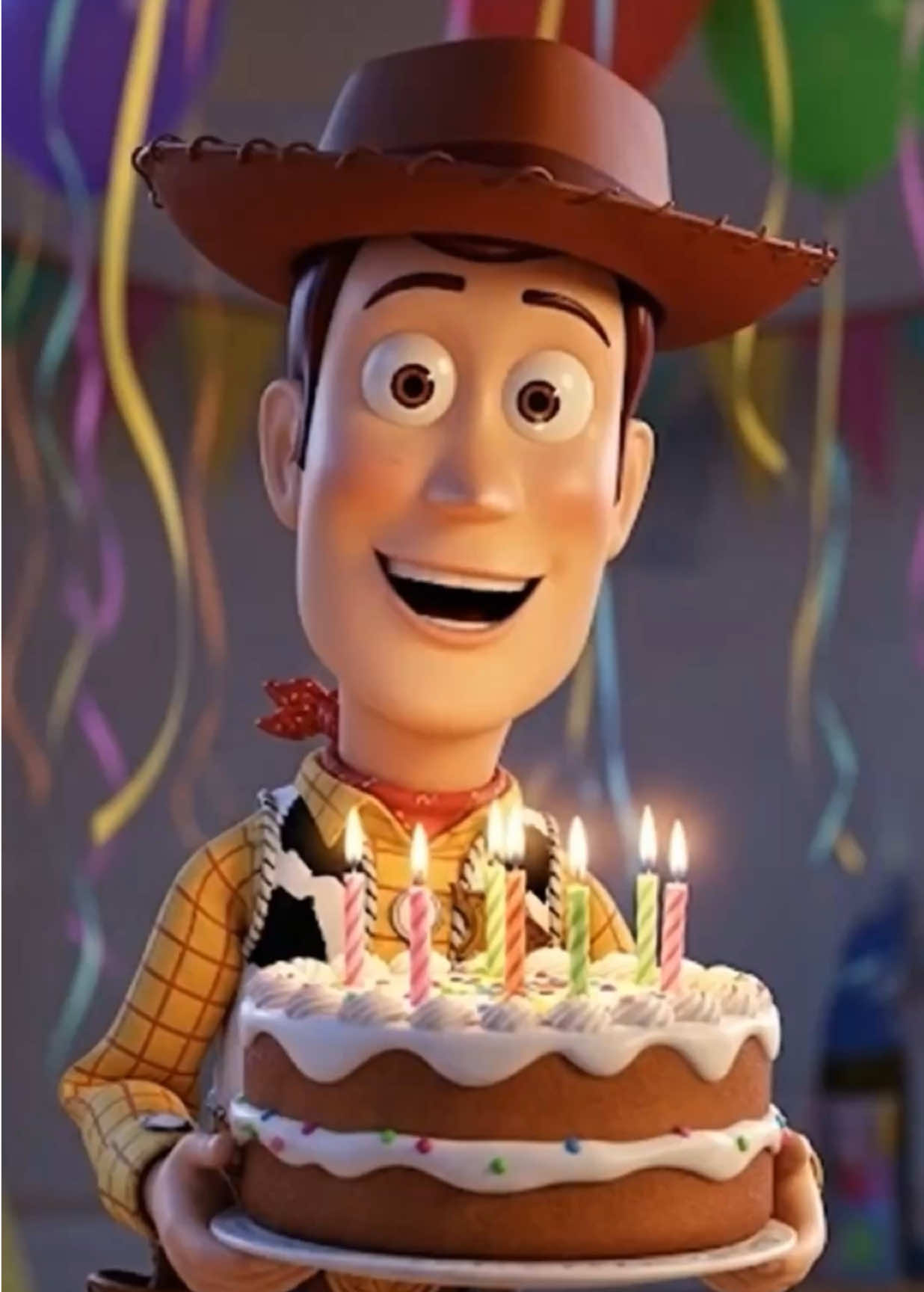 🤠 ¡El Sheriff Woody llega al rodeo de la diversión para desearte un feliz cumpleaños lleno de aventuras, sonrisas y amistad sin fin! 🥳🎂 ¡Que este día sea tan especial como un viaje al infinito y más allá junto a todos tus amigos de juguete! 🌟✨ #FelizCumpleaños #Woody #ToyStory #CumpleañosDivertido #FiestaDeAmigos 