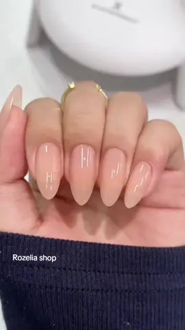 Kit 100 Unhas Postiças Almond Amendoada Transparente Leitosa,Alongamento Fácil e Natural 💅✨#tiktokmademebuyit 