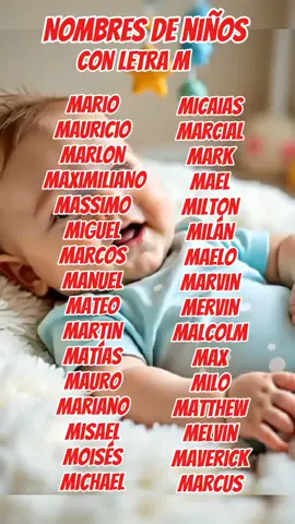 Nombres de niños con letra M 💙🥰 #nombresbonitos #name #niños #boy #babynames 