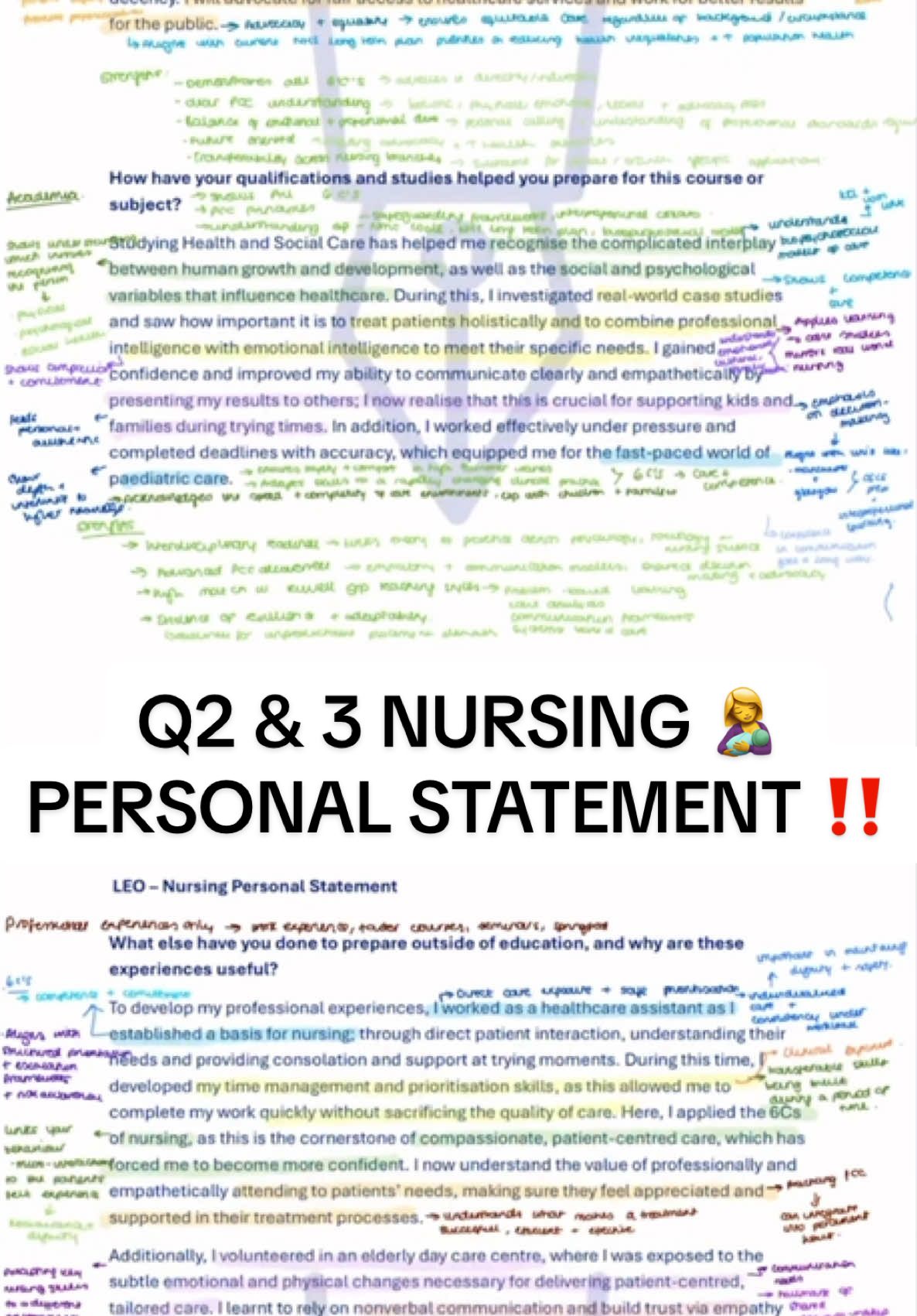 Lets go through this nursing personal statement! #pswrites #year13 #nursing #nursingstudent #nursingschool 