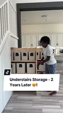 2 years ago my husband built this understairs pullout storage and it’s been a great addition ever since 😍! #diyhomeprojects #understairstorage #storagehacks 