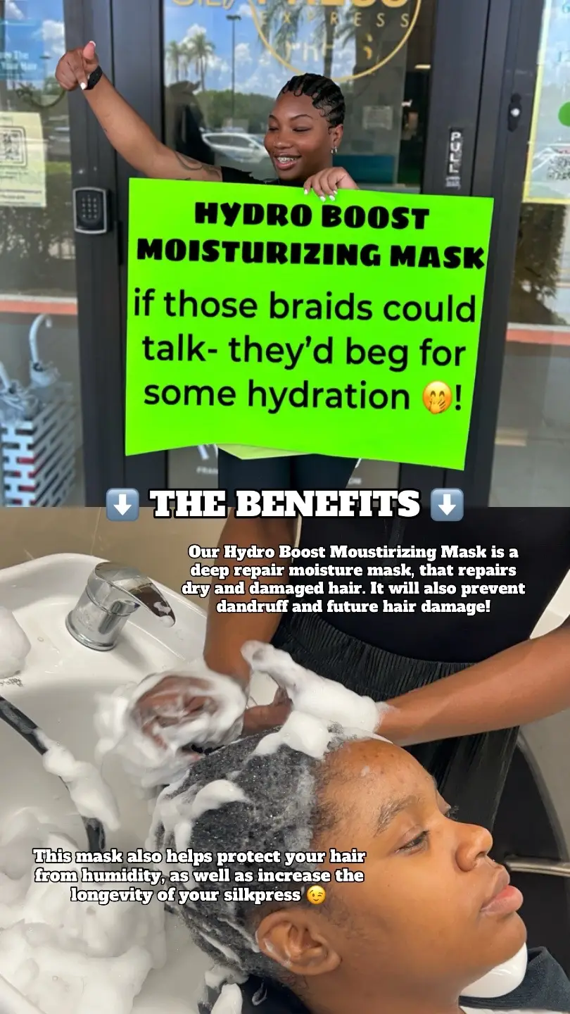 if those braids could talk- they’d beg for our hydro boost 🤭! #silkpressexpress #browardhairstylist #miamihairstylist #tapeinextensions #foryou 