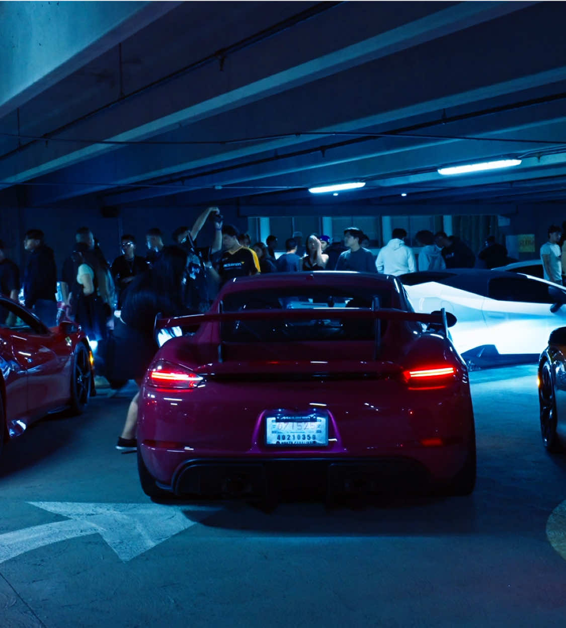 Parking structure meet #cars #carmeet 