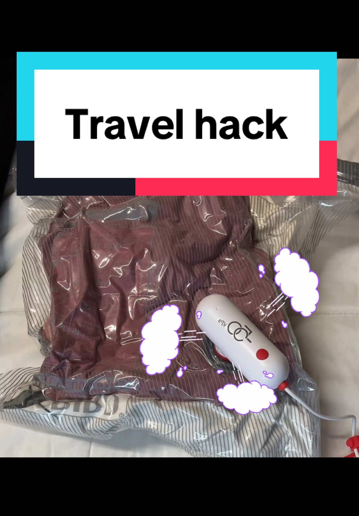 Vacbird Travel vacuum sealer with bags. Perfect for travel or storing stuff #vaccumeseal #Vacbird #fyp #luggage #packinghacks 