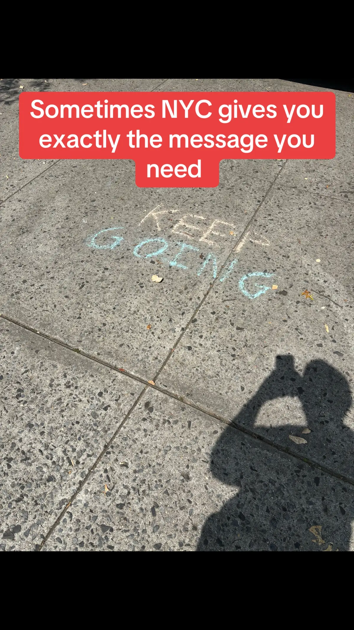 Sometimes when you think you’re done… you get the message you need the most. Typically, it comes from an unlikely source. #keepgoing #brooklyn #positivity #message #nyc 