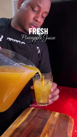 Fresh Pineapple Juice 🍍 | Tropical & Refreshing Drink @Chefkareme™️  #PineappleJuice #TropicalDrink #FreshJuice #chefkareme #caribbeanfood 