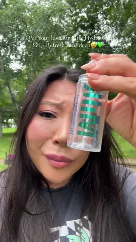 Fighting for every last drop 😅💧@milkmakeup  #hydropgrip #settingspray #finishingspray #makeupsettingspray #alldaymakeup 