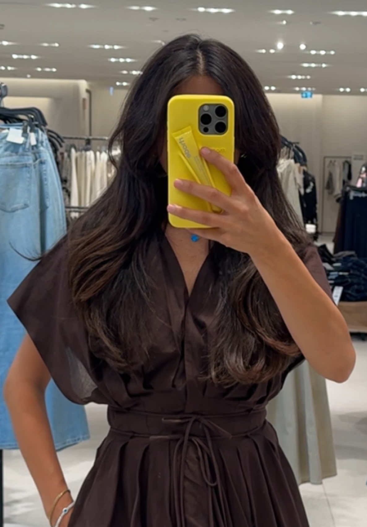Outfitchek in Zara Dark brown Dress @ZARA new in #zara #2025 #summerlooks #fashion #zarahaul 
