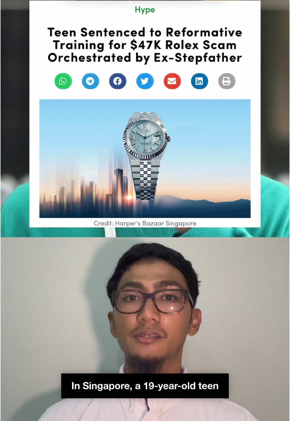 Teen Sentenced to Reformative Training for $47K Rolex Scam Orchestrated by Ex-Stepfather. On 14 August 2025, Nigel Tan was sentenced after pleading guilty to one count of cheating. His former stepfather, 37-year-old Kyoshirocaeden Tan Lee Yu, is accused of masterminding the theft and remains on the run. Court documents state the older man promised Nigel a larger share of the proceeds from selling the stolen watch. Kyoshirocaeden had married Nigel’s mother when he was three and, after divorcing in 2019, began living with Nigel again in 2022. Unemployed at the time, he allegedly told Nigel he “needed money badly” and pressed him to trick a Carousell seller into handing over an expensive watch. #sgnews #sgviral #sgnewsupdate #sgnewsdaily #sgnews🇸🇬 #singapore #singaporean #sg #asia #asean #batamnewsasia #bna 