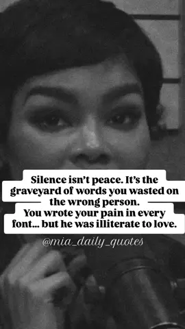 Sometimes it’s not that they couldn’t hear you— it’s that they never cared to listen. You screamed in every font, every word, every tear… And they ignored you on purpose. So now? Your silence speaks louder than your screams ever did. “There is a time to be silent and a time to speak.” — Ecclesiastes 3:7 🗣 Teyana Taylor  #SilenceSpeaksLouder  #UnheardButStrong  #LettingGoHurts  #TruthOverTears  #CruelButTrue 