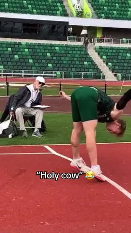Even the line judge had to laugh 😂🔥 @ColbyNeron #trackandfield #funny #viral #trending #fyp 