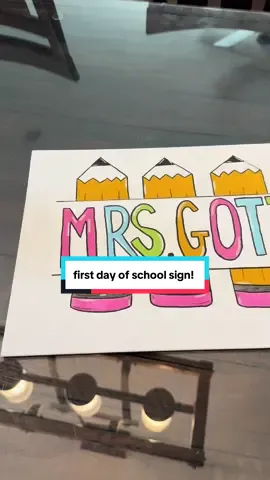 It’s not perfect but I think it came out so cute!! 🌈 #teachersoftiktok #teacherlife #firstdayofschool #teachersign 