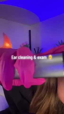 Ear cleaning and exam 👂 warning: somewhat inaudible whispering close to ear 👂 #asmr #asmrsounds #asmrvideo #relax #fyp 