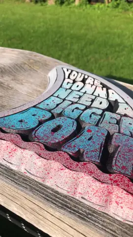 “Straight outta Amity Island 🦈 This JAWS piece got carved deep, layered with blood splatter, sweat, and grit to bring the terror to life. Living in New England, where it was filmed, makes it all the more fun. #jaws #horrormovie #shark #sharkart