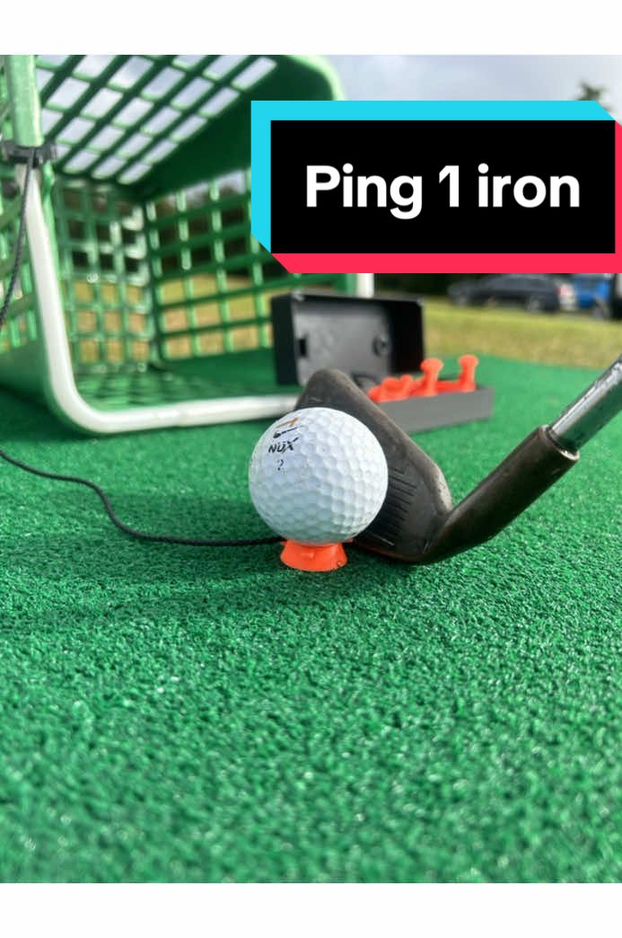 Trying out an ancient ping 1 iron that I’m sure @retrogolfguy can tell you more about 🤣 . Really been enjoying using the @sebo.golf range tees for practice  . I’ve never been a fan of the thick rubber ones that you normally find at driving ranges or simulators so these are a great alternative  . They come in different sizes but this one is perfect for driving irons  . You can attach them to anything near by including your range basket and even come with a clip that sits under the mat that you can attach them to. (This works well indoors) check out my previous video to see that in action  . Take a look at their stuff if you’re tired of the traditional range tees  . Looking forward to trying out their long drive tee that they have soon as well!  . . . . . . . . #golf #golftrainingaids #golftrainingaid #golftrainingcenter #trainingaid                          