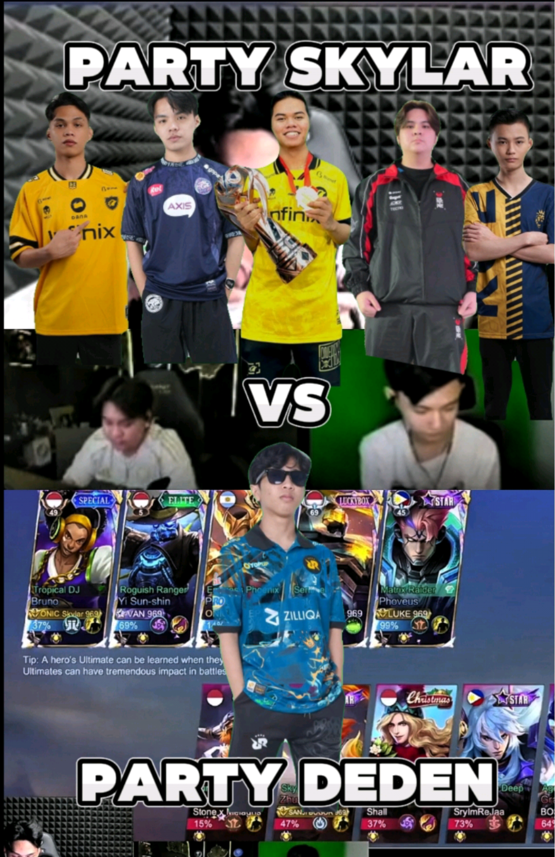 Match seru Party Skylar vs Party Deden yang menang dapat 10 juta dari pak haji ☠️ #skylar #mlbbcreatorbase  #MerdekaMabar #MobileLegendsBangBang #MLBB 