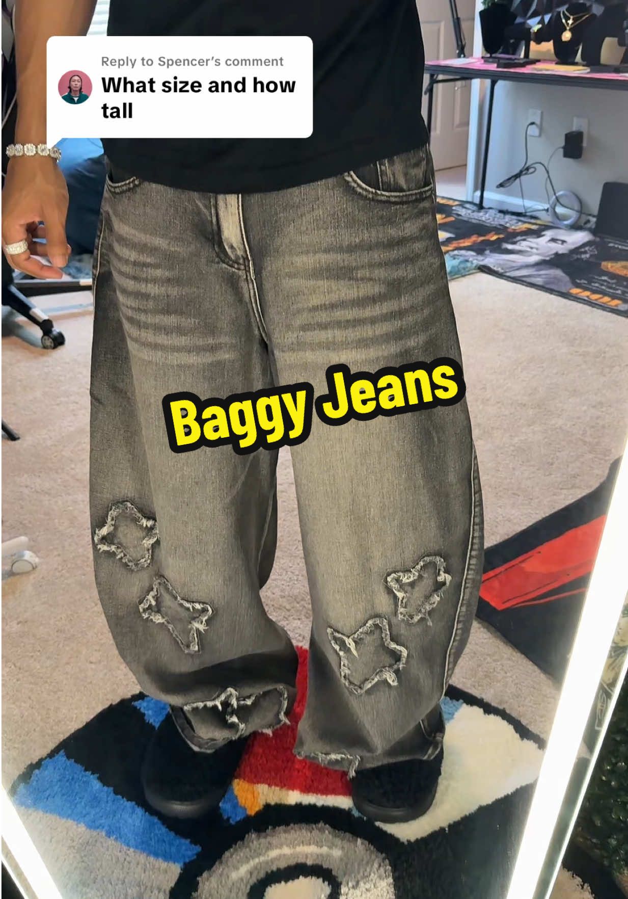 Replying to @Spencer they just restocked so go shop #OOTD #jeans #baggyfashion #baggyjeans 