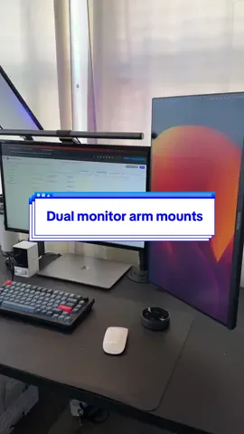 Stack your monitor vertically, side-by-side or top and bottom ##MonitorArms##DualMonitors##MonitorArmMount##huanuo##TikTokShopCreatorPicks 