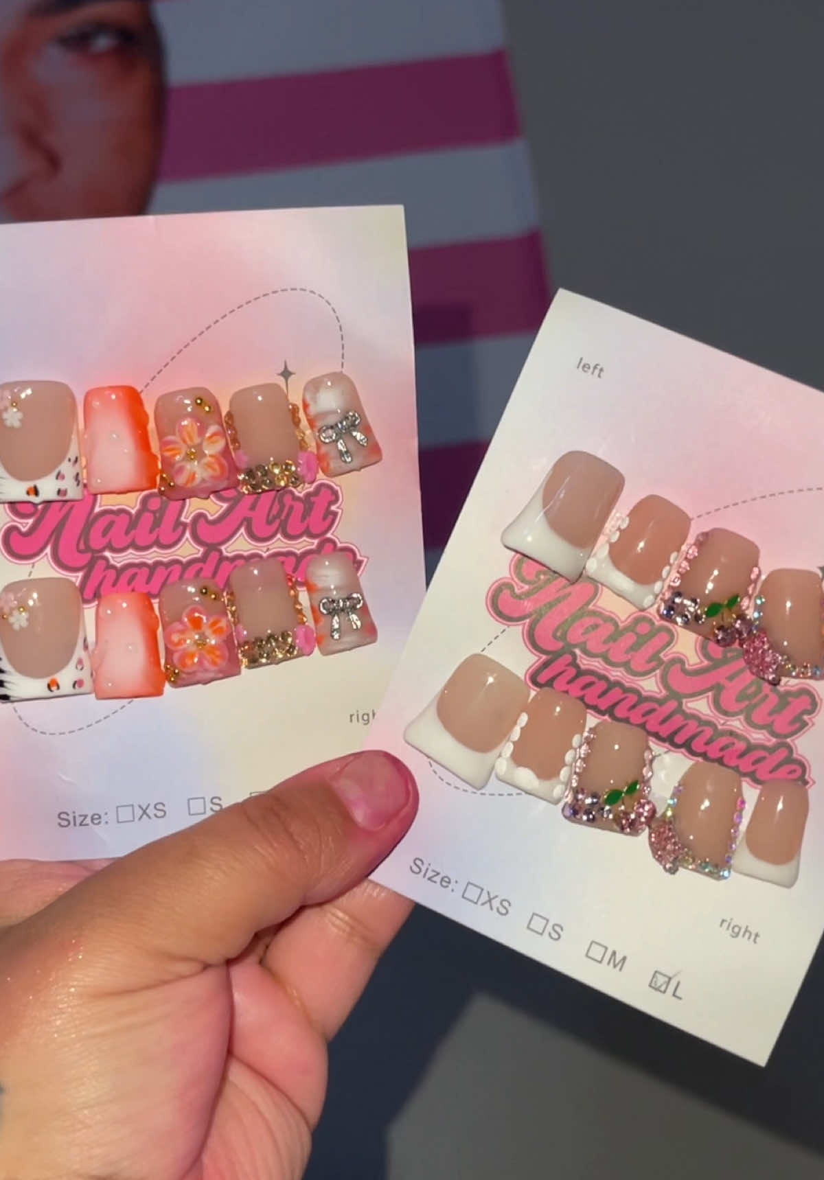 loveeee cute nails :) inexpensive & good quality! can’t beat that 🩷🧡 #nails #pressons #pressonnails #nailart #dealsforyoudays 