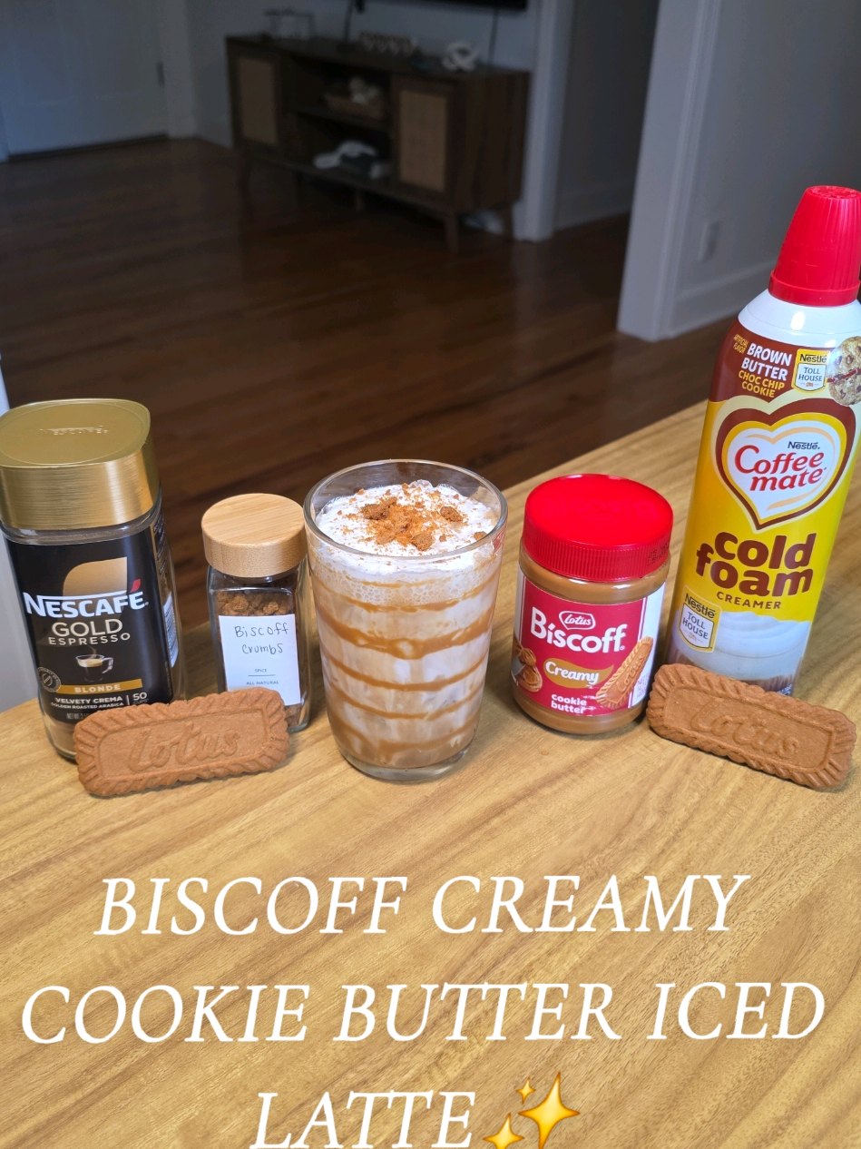Make my daily iced latte with me😍🍪🫶🏽✨️☕️ @NESCAFÉ USA @Coffee mate @Biscoff  #CookieButter #IcedLatte #CoffeeTikTok #CoffeeRecipes #Fyp 