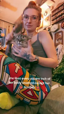 she probably just doesn't like her arm lifted up, but I haven't found a better way yet