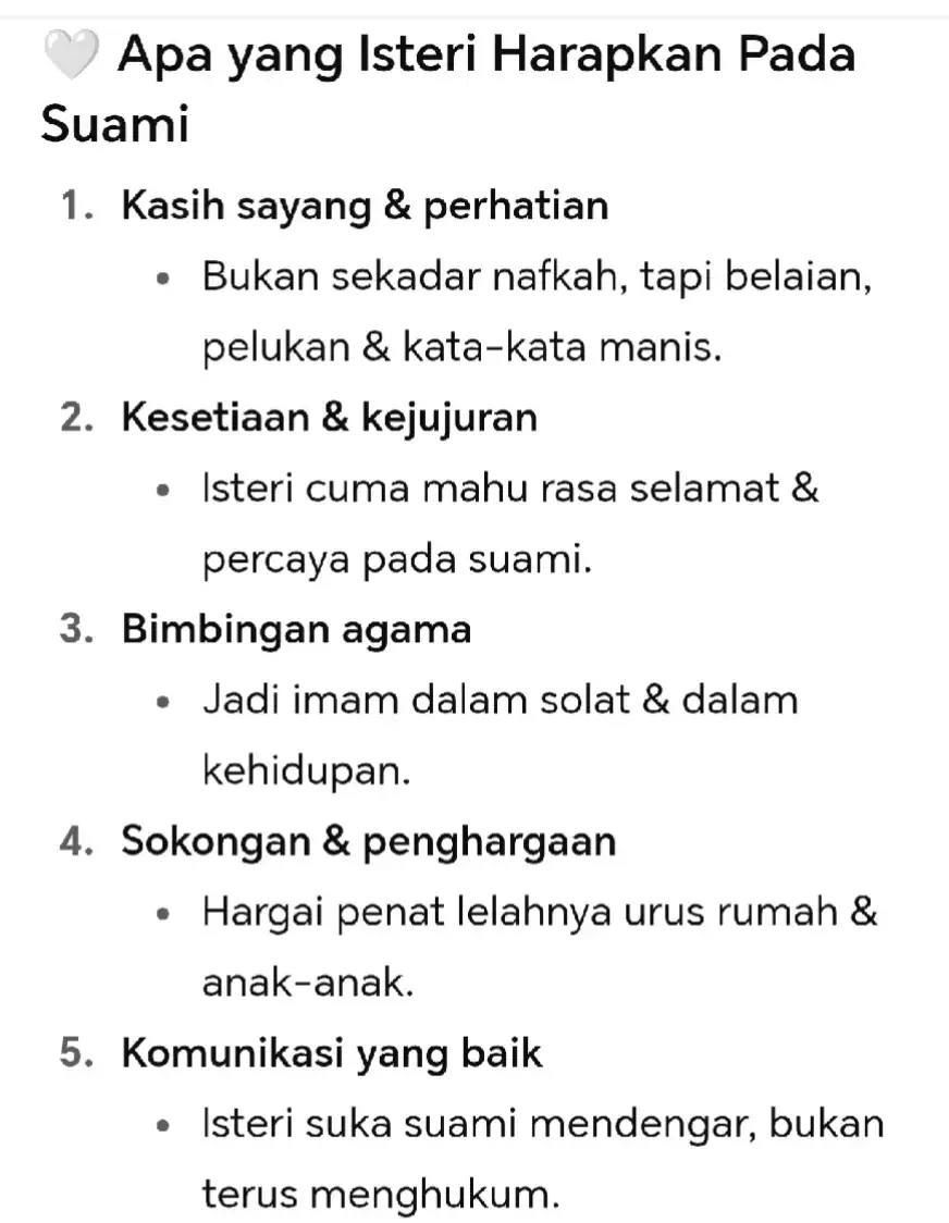 👉 “Seorang isteri tidak harapkan dunia yang mewah… cukup suami yang setia, lembut & bimbing dia ke syurga.” 🤲✨ #IsteriSolehah #SuamiIsteri #RumahTanggaBahagia #PesananHati #KasihSayang 