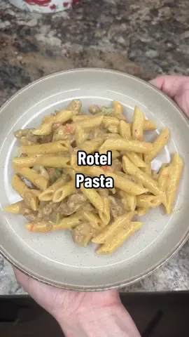 This rotel pasta is so good and such an easy dinner! #EasyRecipe #dinner #DinnerIdeas #pastarecipe #quickrecipes 