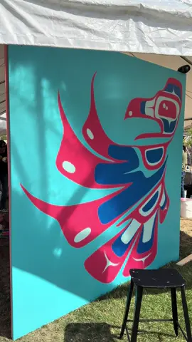 Had a couple of friends under the indigiversal tent, a definite recommendation for next year to anyone living in whatcom county. #noisywatersmuralfestival #coastsalish #nativeartist #mural #supportlocalartists 